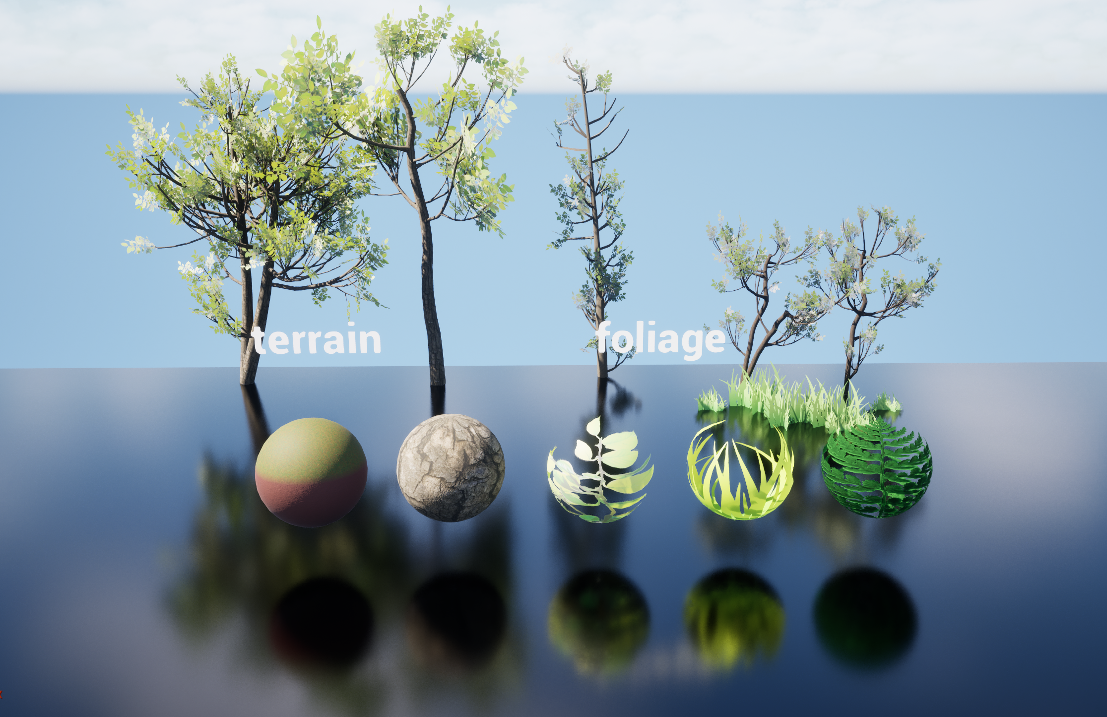 Foliage material setup for the PCG Biome project