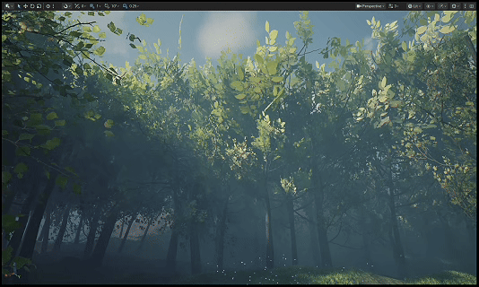 Vegetation wind animation using a height mask and sine function